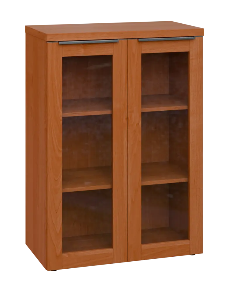 SIN 3 - 8S kancelářská skříň, 2-dveřová/prosklená, 1120x800x400, olše jantar